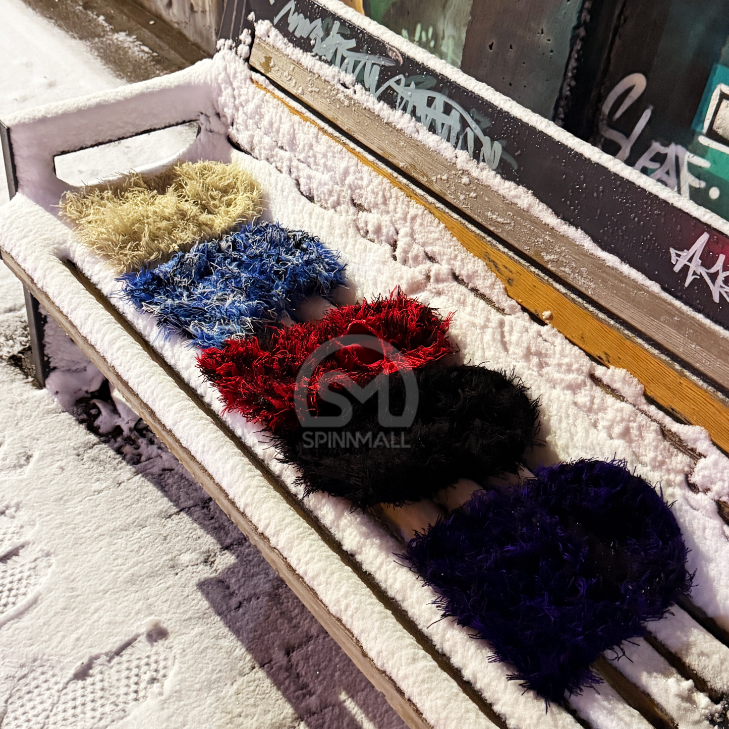 Black Red Distressed Balaclava Ski Mask , Full Face Knitted Balaclava