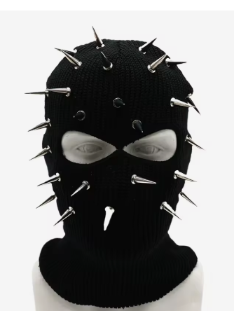 Full Face Mask Gothic Punk Beanie Studded Skull Caps Balaclava Mask
