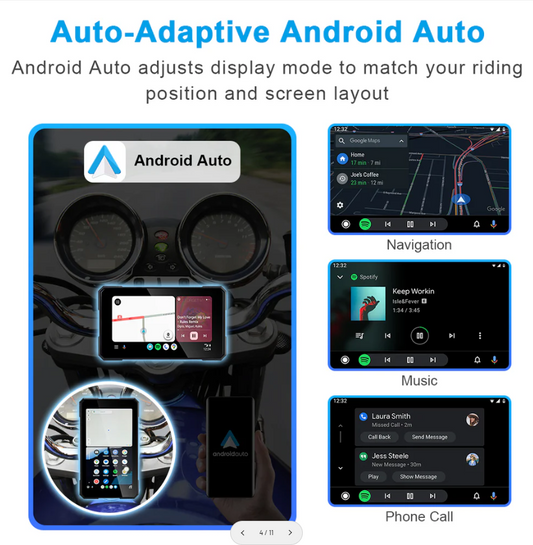 Display MT15 Motorcycle Navigation Screen with Wireless CarPlay & Android Auto