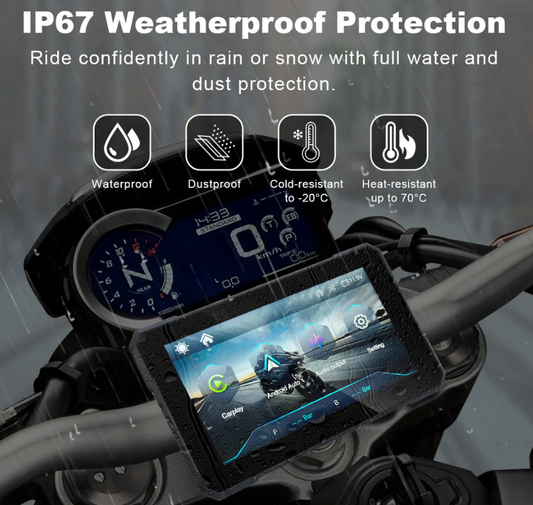 Display MT15 Motorcycle Navigation Screen with Wireless CarPlay & Android Auto