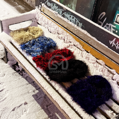 Black Purple Distressed Balaclava Ski Mask , Full Face Knitted Balaclava
